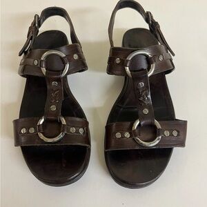 Balenciaga Brown Leather Sandals